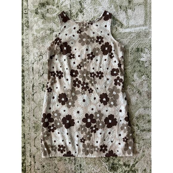 California Concepts Dresses & Skirts - Vintage 90s Brown Floral Shift Dress | Mod Daisy Print Mini Dress